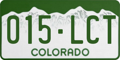 CO license plate 015LCT