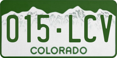 CO license plate 015LCV