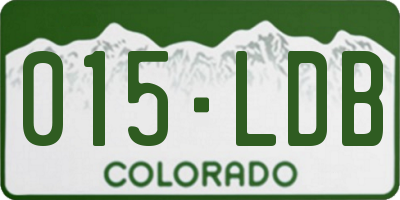 CO license plate 015LDB