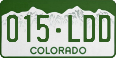 CO license plate 015LDD