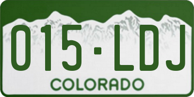 CO license plate 015LDJ