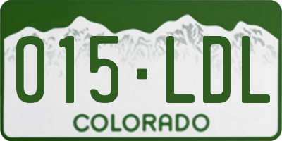 CO license plate 015LDL