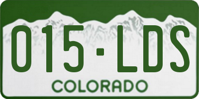 CO license plate 015LDS