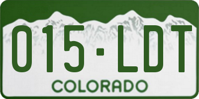 CO license plate 015LDT