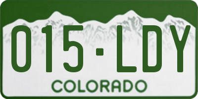 CO license plate 015LDY