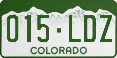 CO license plate 015LDZ