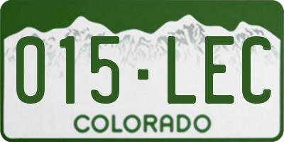 CO license plate 015LEC