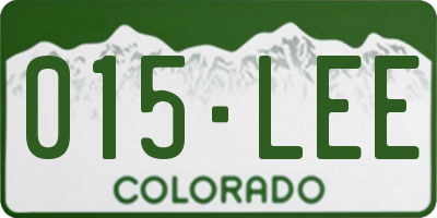 CO license plate 015LEE