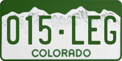CO license plate 015LEG