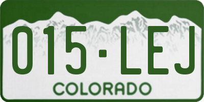 CO license plate 015LEJ