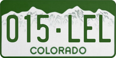 CO license plate 015LEL