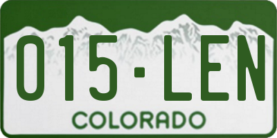 CO license plate 015LEN