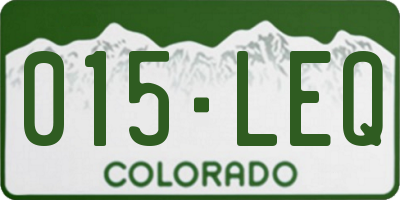 CO license plate 015LEQ