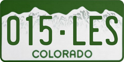 CO license plate 015LES