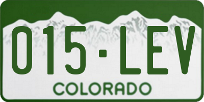 CO license plate 015LEV