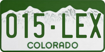CO license plate 015LEX