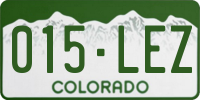 CO license plate 015LEZ