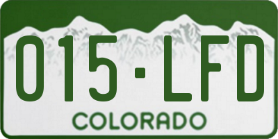 CO license plate 015LFD