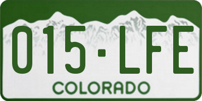 CO license plate 015LFE