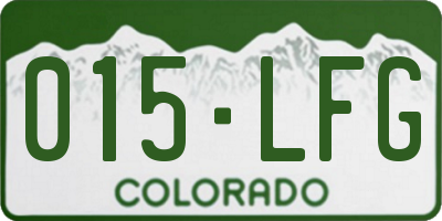 CO license plate 015LFG