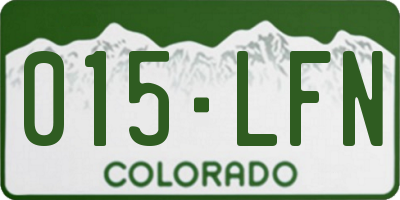 CO license plate 015LFN