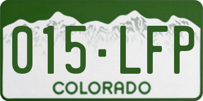 CO license plate 015LFP