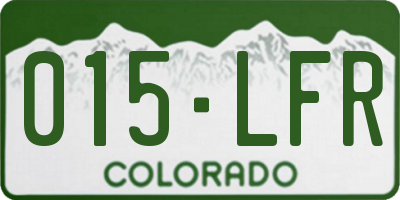 CO license plate 015LFR