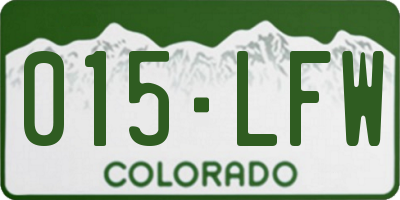 CO license plate 015LFW