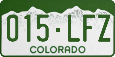 CO license plate 015LFZ