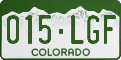 CO license plate 015LGF