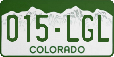 CO license plate 015LGL