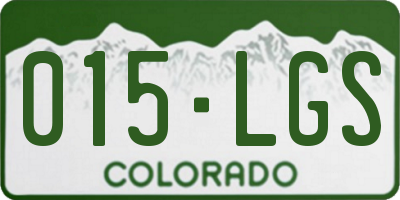 CO license plate 015LGS