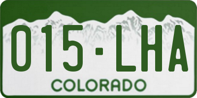 CO license plate 015LHA