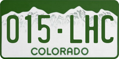 CO license plate 015LHC