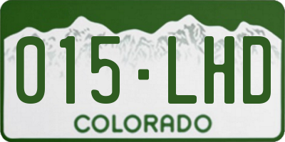 CO license plate 015LHD