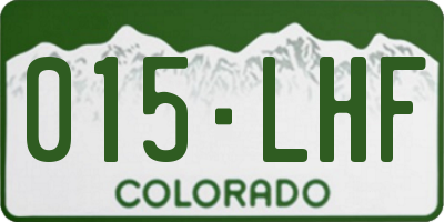CO license plate 015LHF