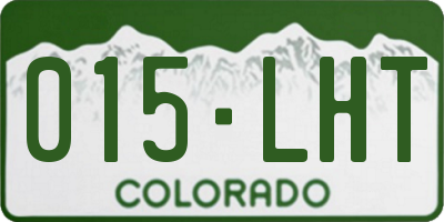CO license plate 015LHT
