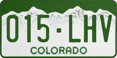 CO license plate 015LHV