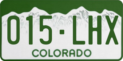 CO license plate 015LHX