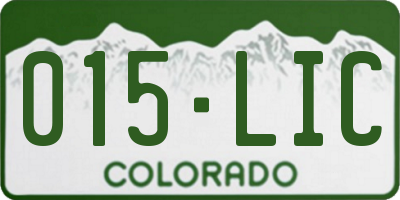CO license plate 015LIC