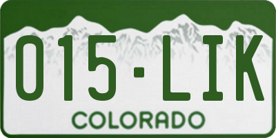 CO license plate 015LIK