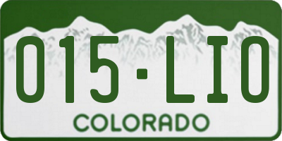 CO license plate 015LIO