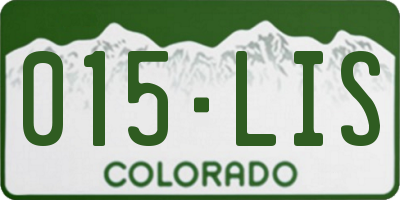 CO license plate 015LIS