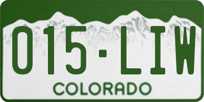CO license plate 015LIW