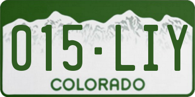 CO license plate 015LIY