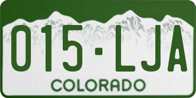 CO license plate 015LJA