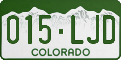 CO license plate 015LJD