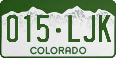 CO license plate 015LJK
