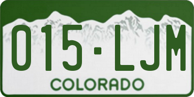 CO license plate 015LJM