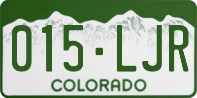 CO license plate 015LJR